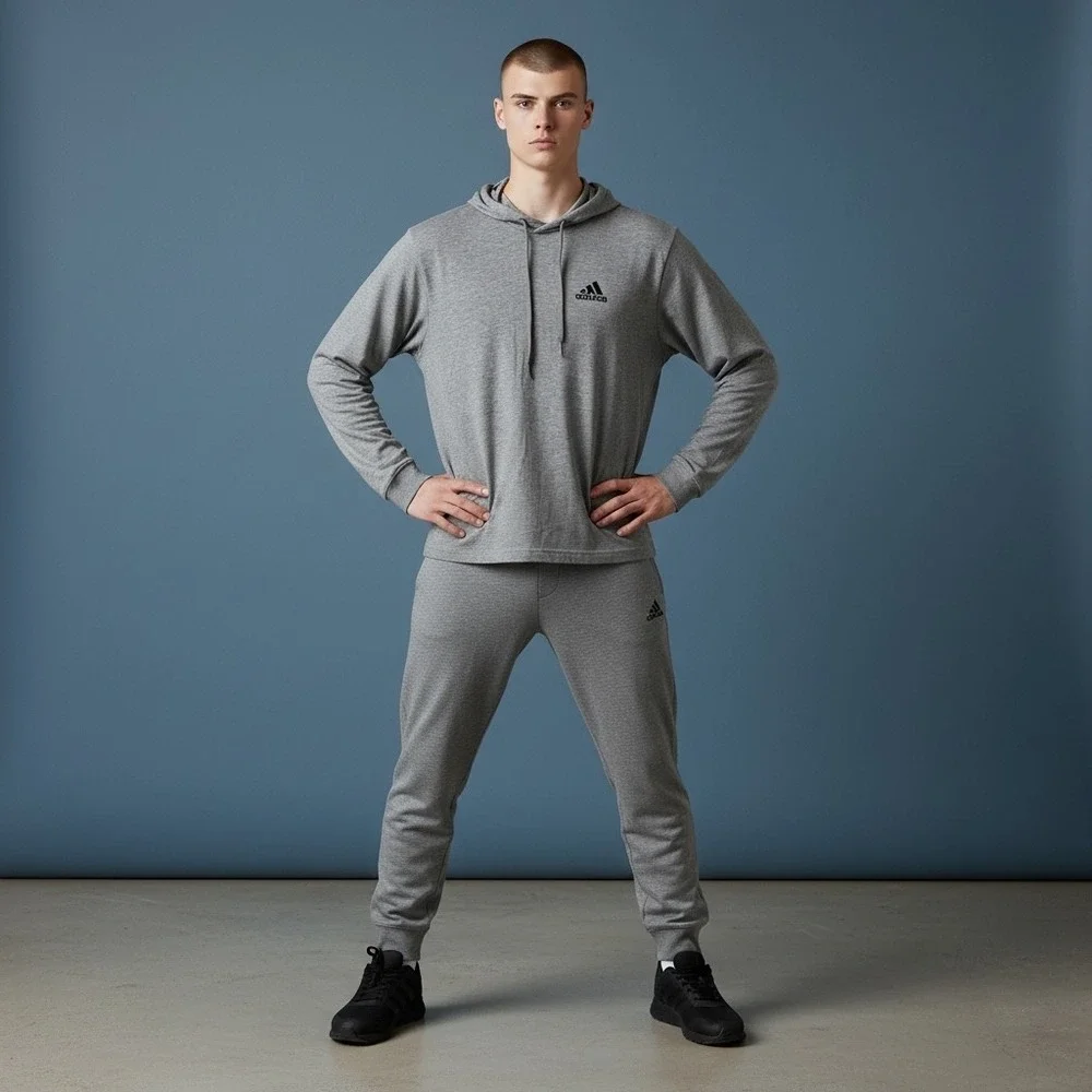 Adidas Men's Grey AEROREADY Long‎ Sleeve Hoodie Sweatshirt Size S